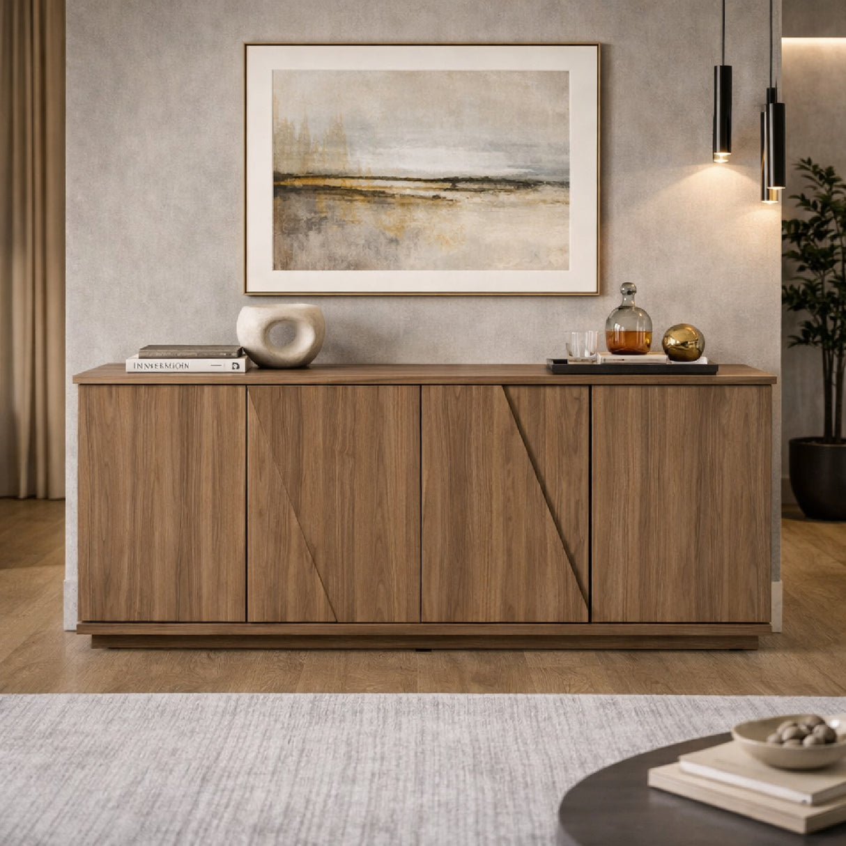 Walnut Caracalla 4-Door Sideboard | Oroa.com