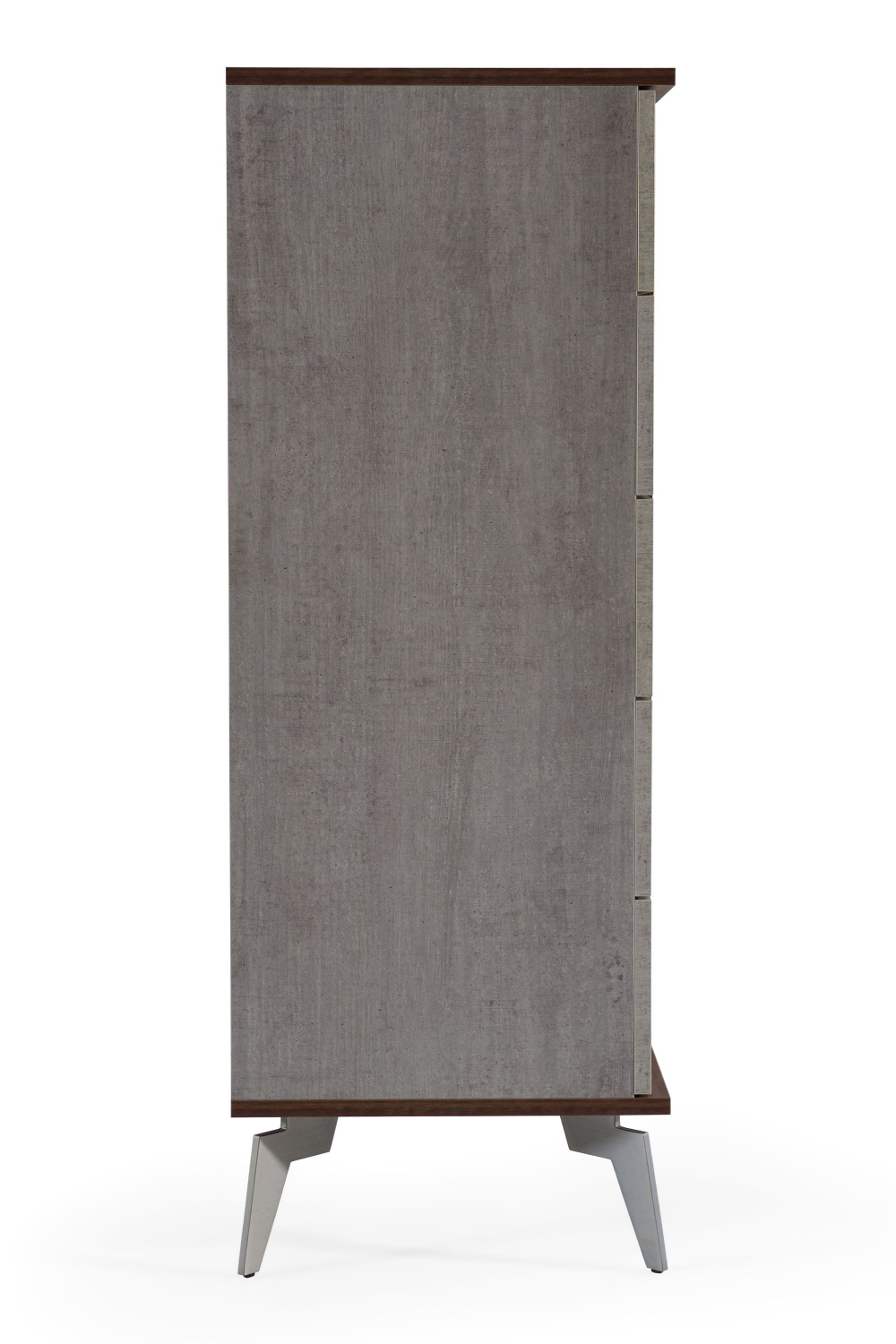Concrete and Walnut 5-Drawer Chest | Oroa.com