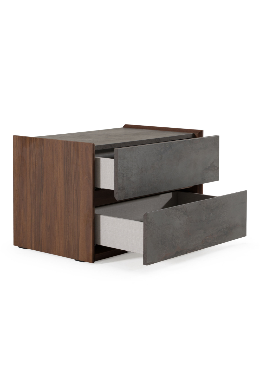 Gray Stucco 2-Drawer Nightstand | Oroa.com