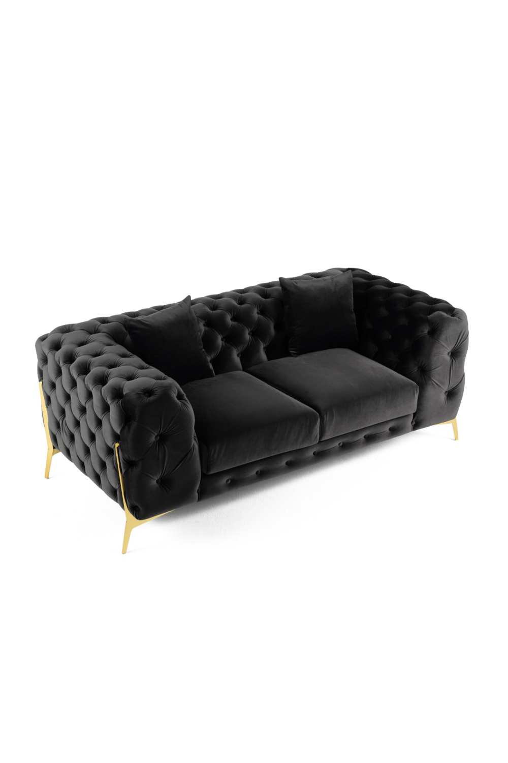 Button-Tufted Velvet Loveseat | Oroa.com