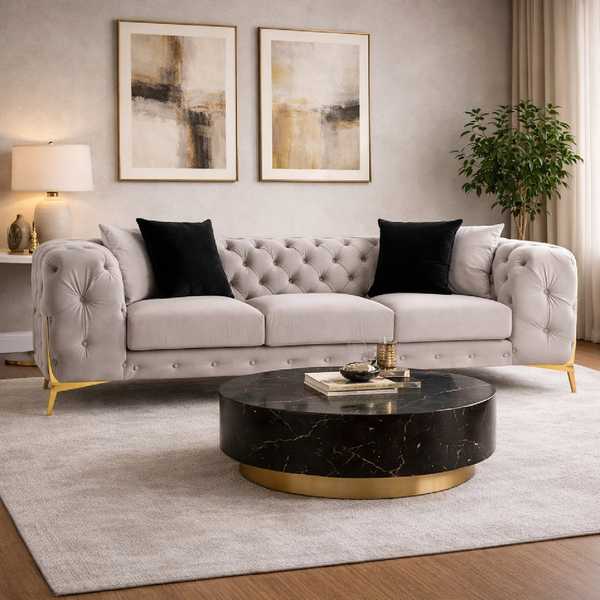 Button-Tufted Velvet Sofa | Oroa.com