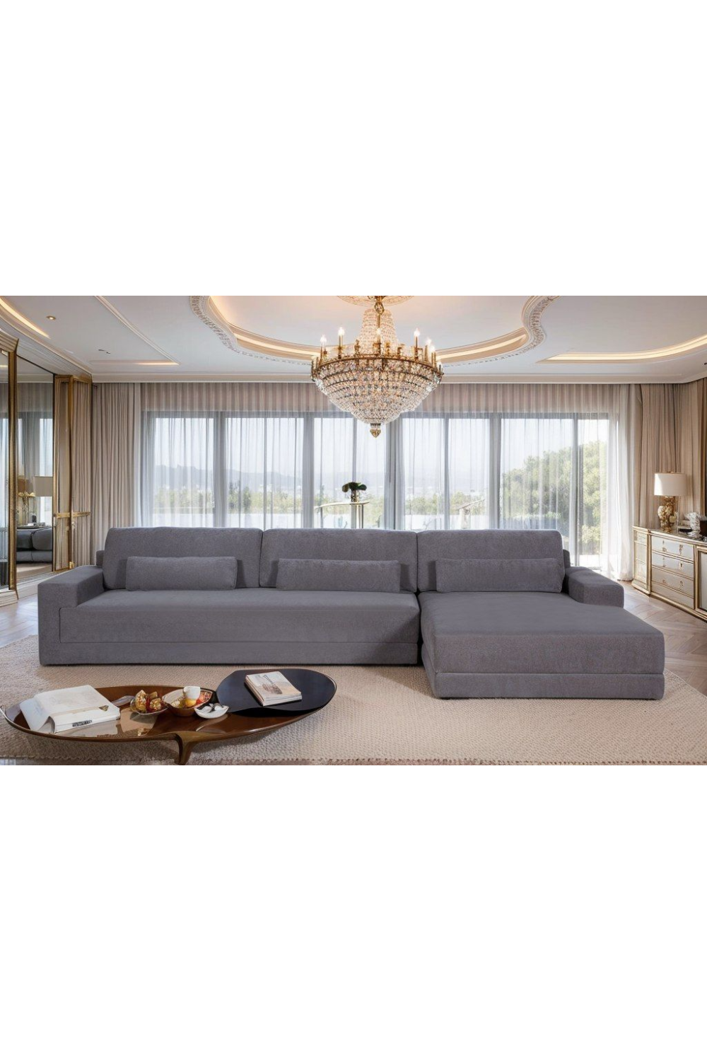 Gray Right-Facing Sectional Sofa | Oroa.com