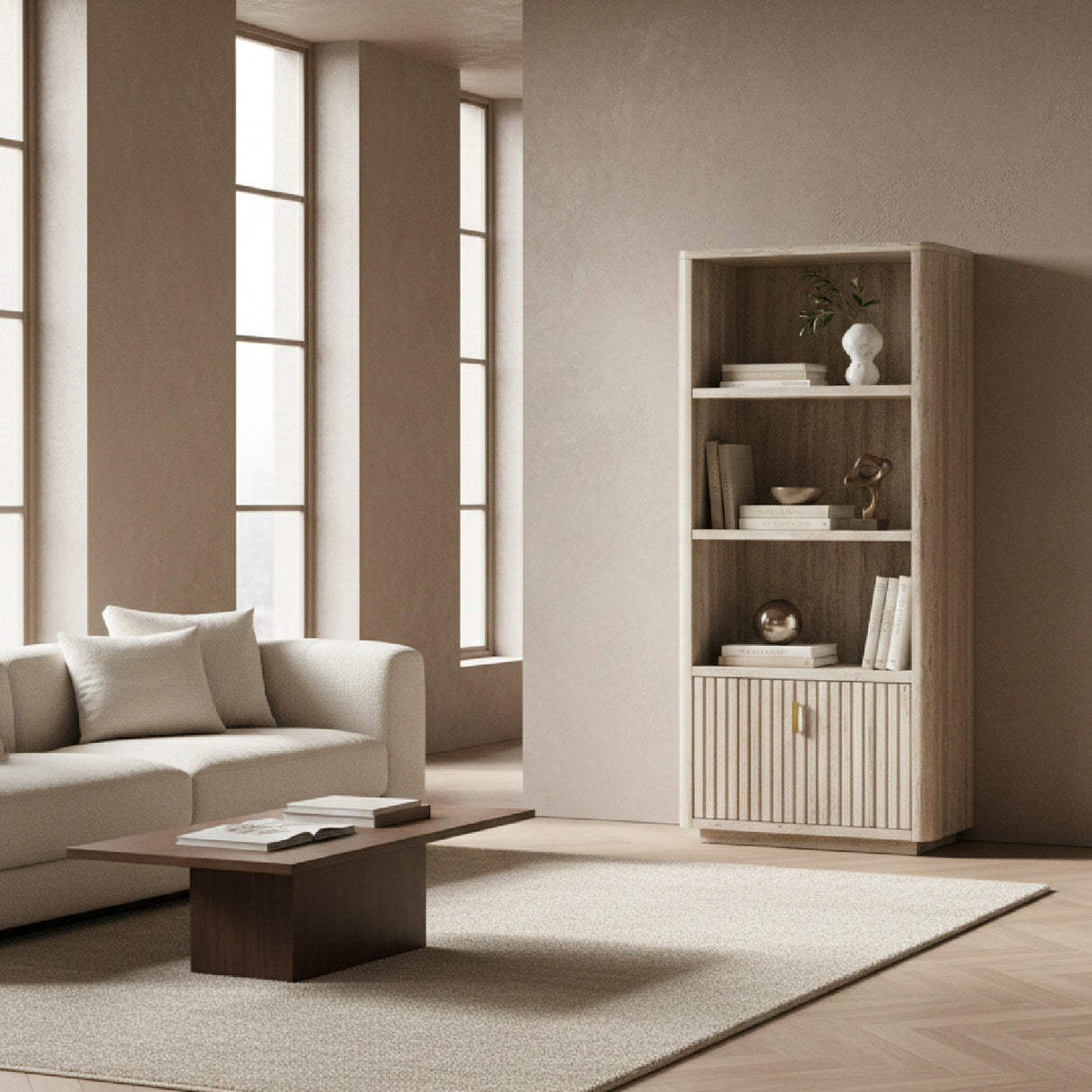 Travertine Vertical Bookcase | Oroa.com