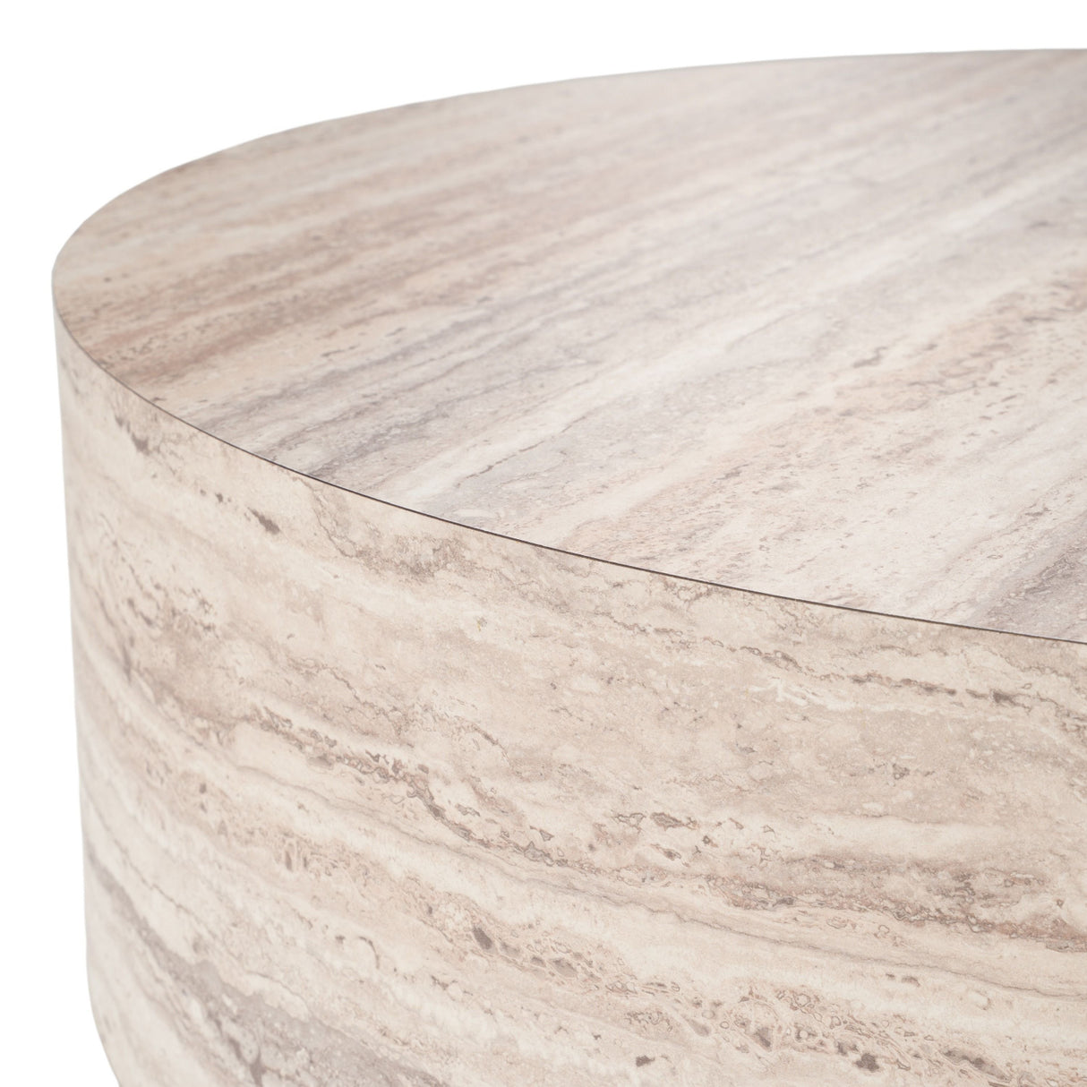Round Travertine-Inspired Coffee Table | Oroa.com