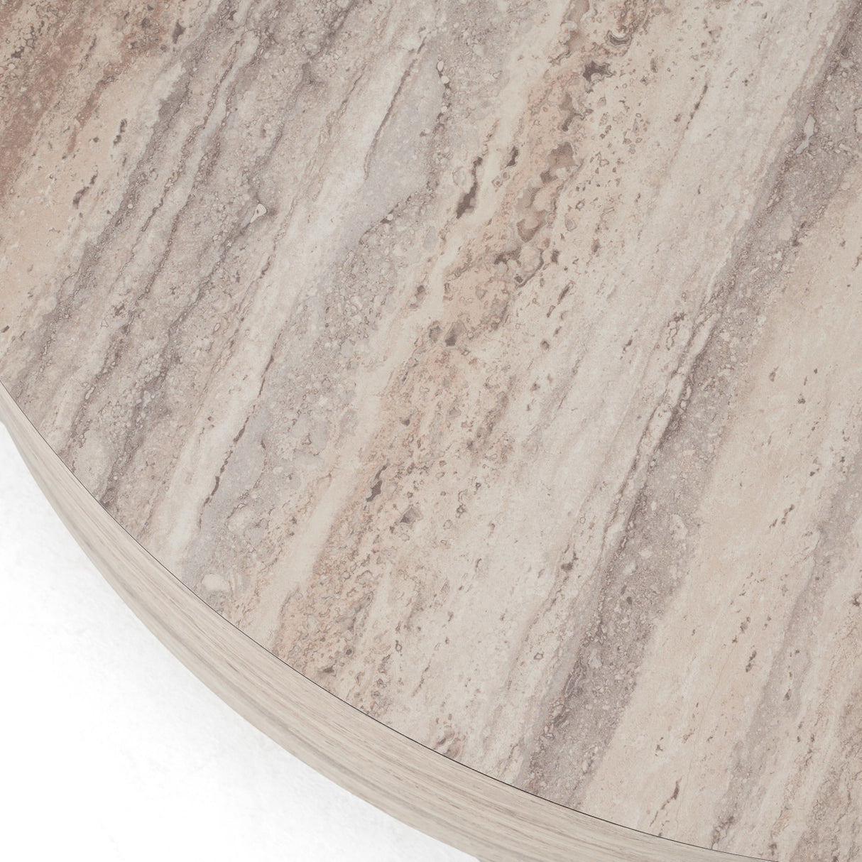 Round Travertine-Inspired Coffee Table | Oroa.com