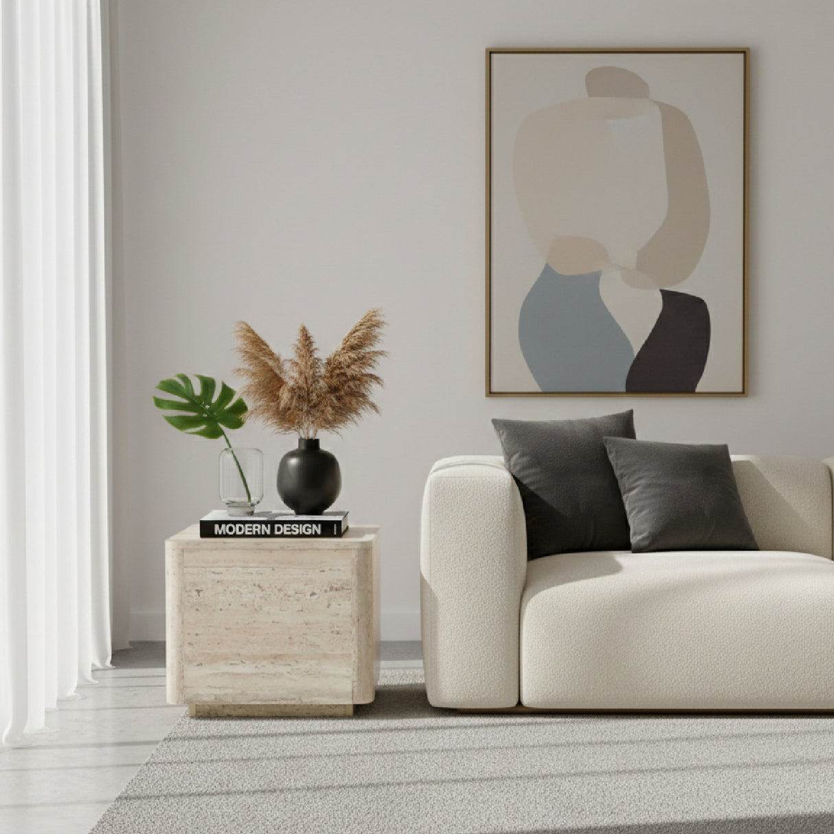 Travertine End Table | Oroa.com