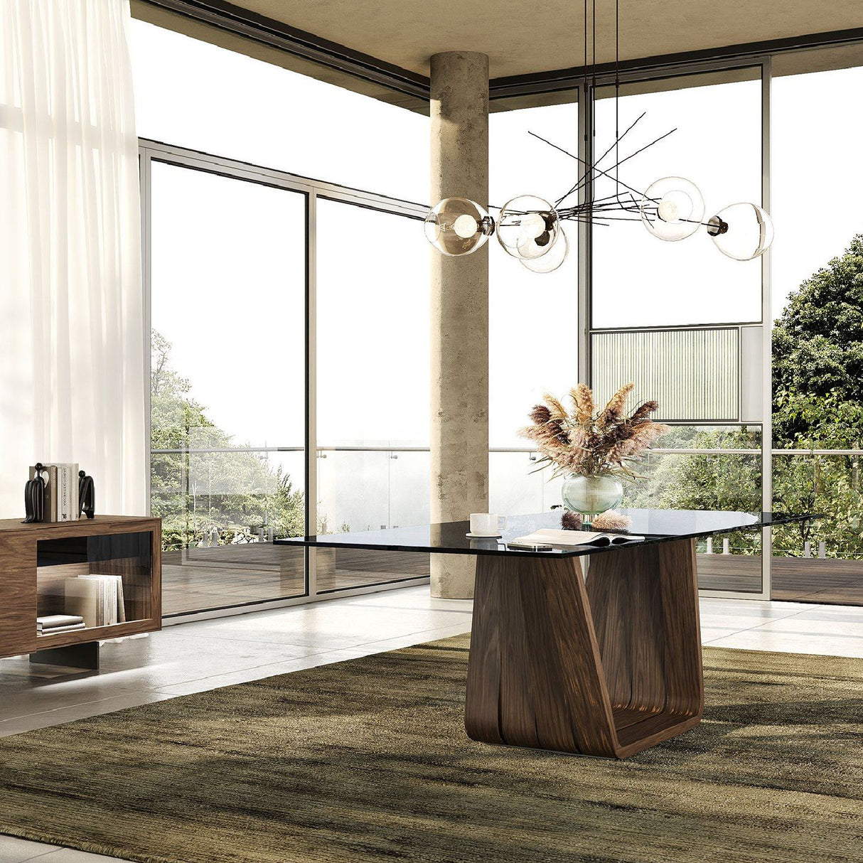 Gray Glass Dining Table | Oroa.com