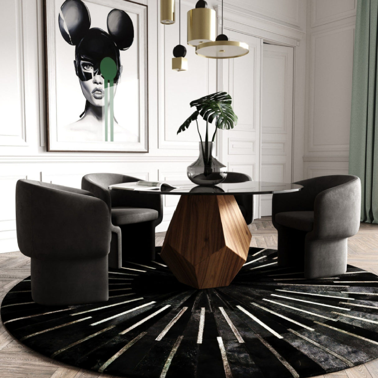 Geometrical Wooden Base Dining Table | Oroa.com