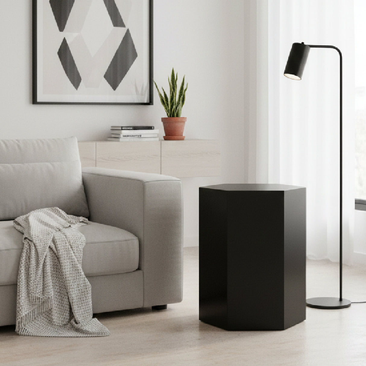 Hexagonal Gray End Table L | Oroa.com