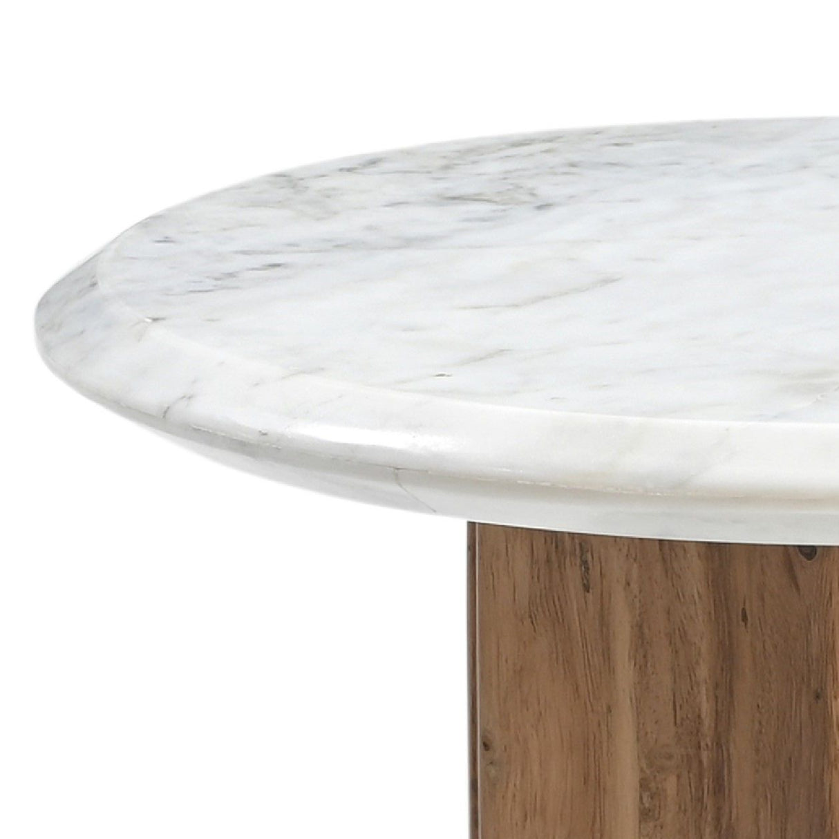 White Round Marble End Table | Oroa.com