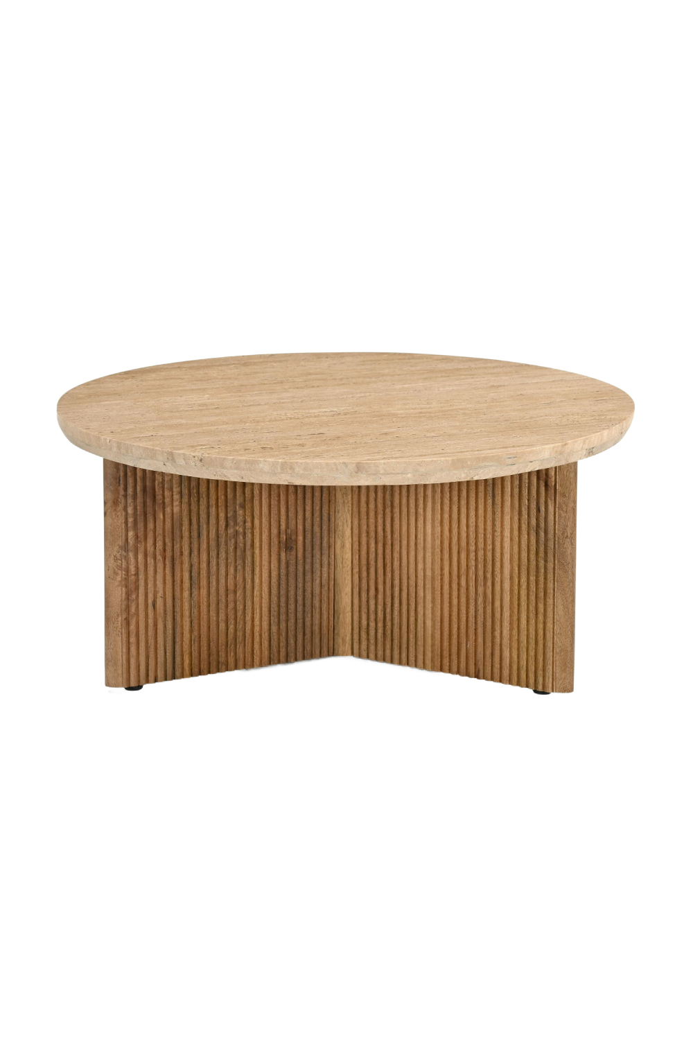 Ribbed Wood Base Coffee Table | Oroa.com