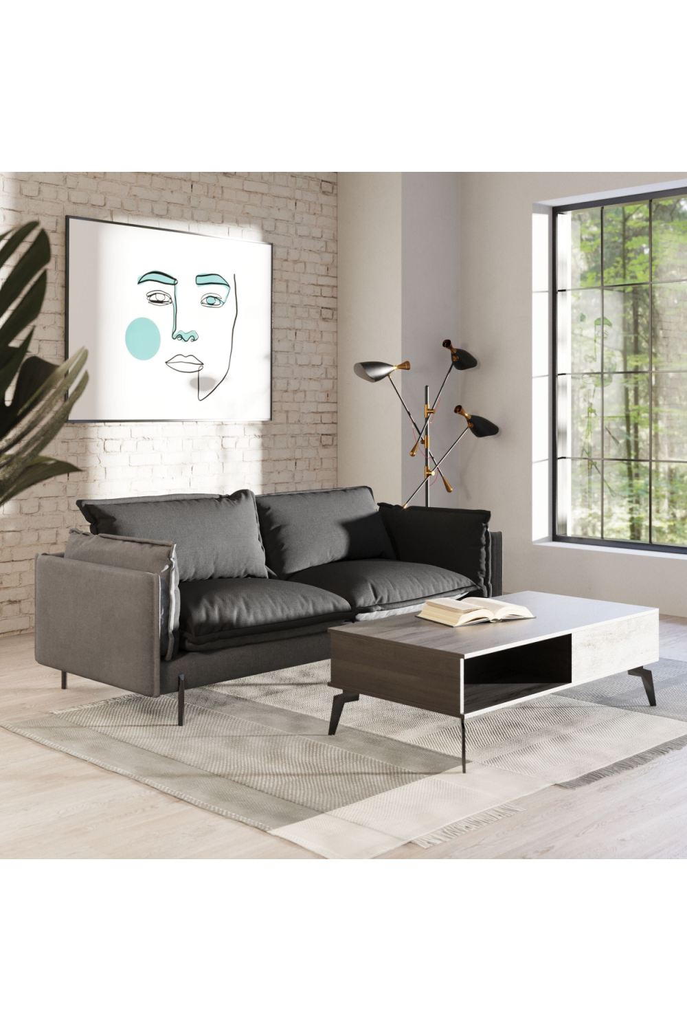 Two-Toned Gray Flange Sofa | Oroa.com