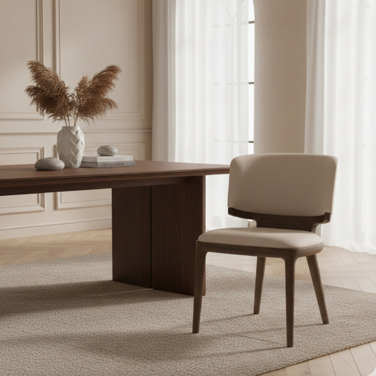 Gray Vegan Leather Dining Chairs (2) | Oroa.com