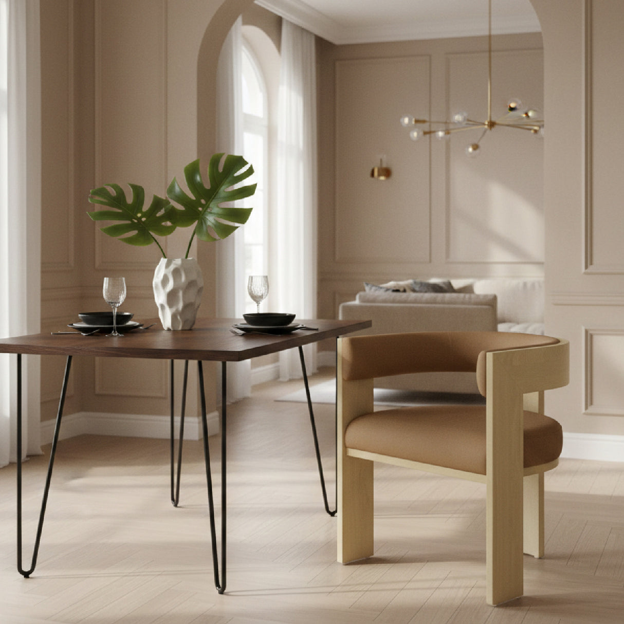 Natural Ash Curved Dining Chair | Oroa.com