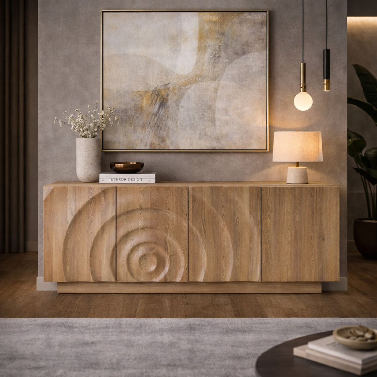 Wooden 4-Door Sideboard | Oroa.com