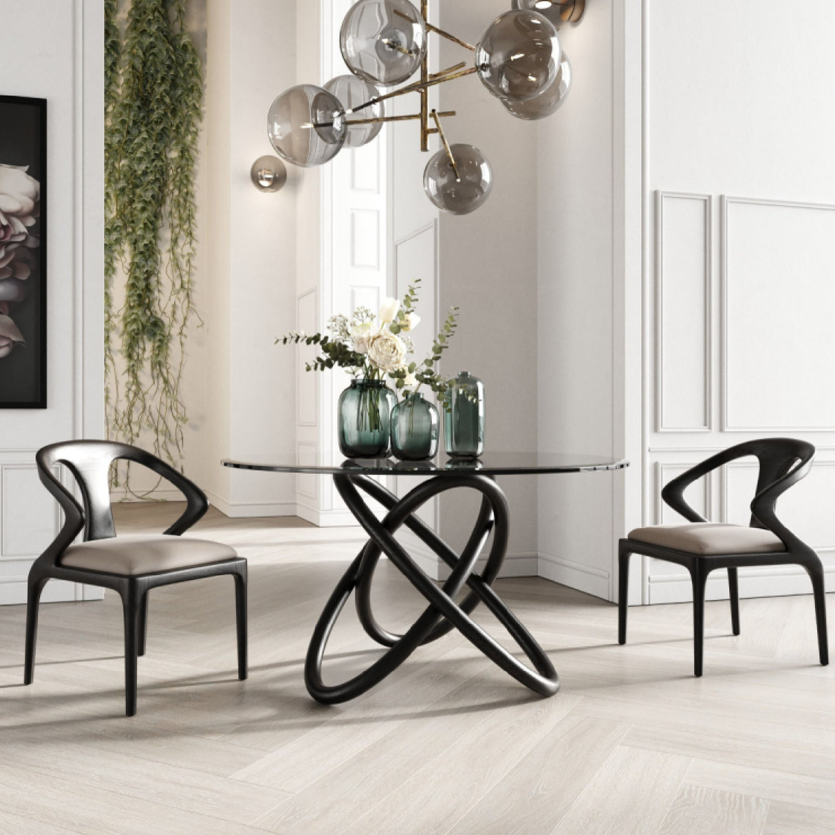 Intertwined Black Base Dining Table | Oroa.com