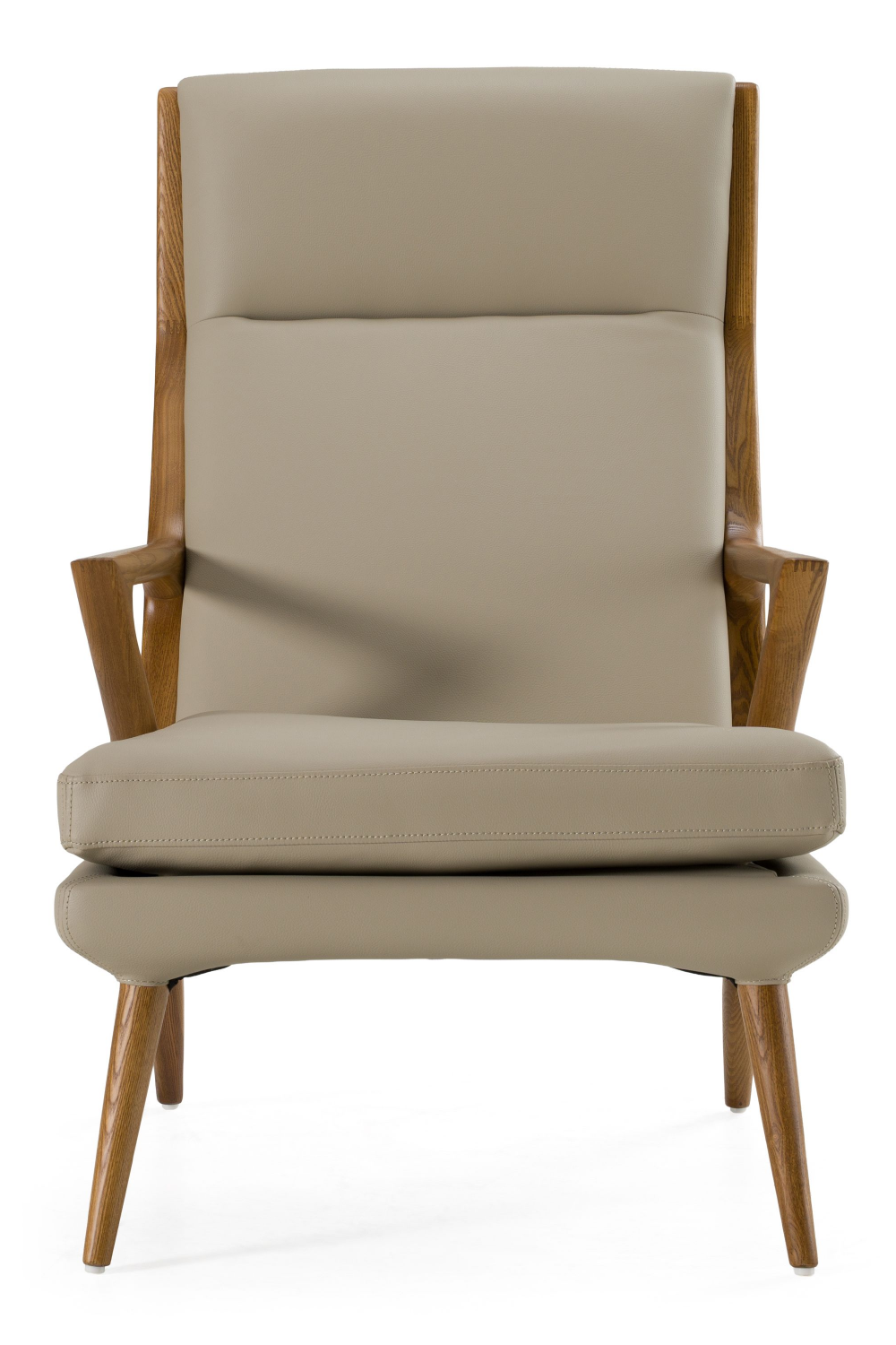 Beige Vegan Leather Lounge Chair & Ottoman | Oroa.com