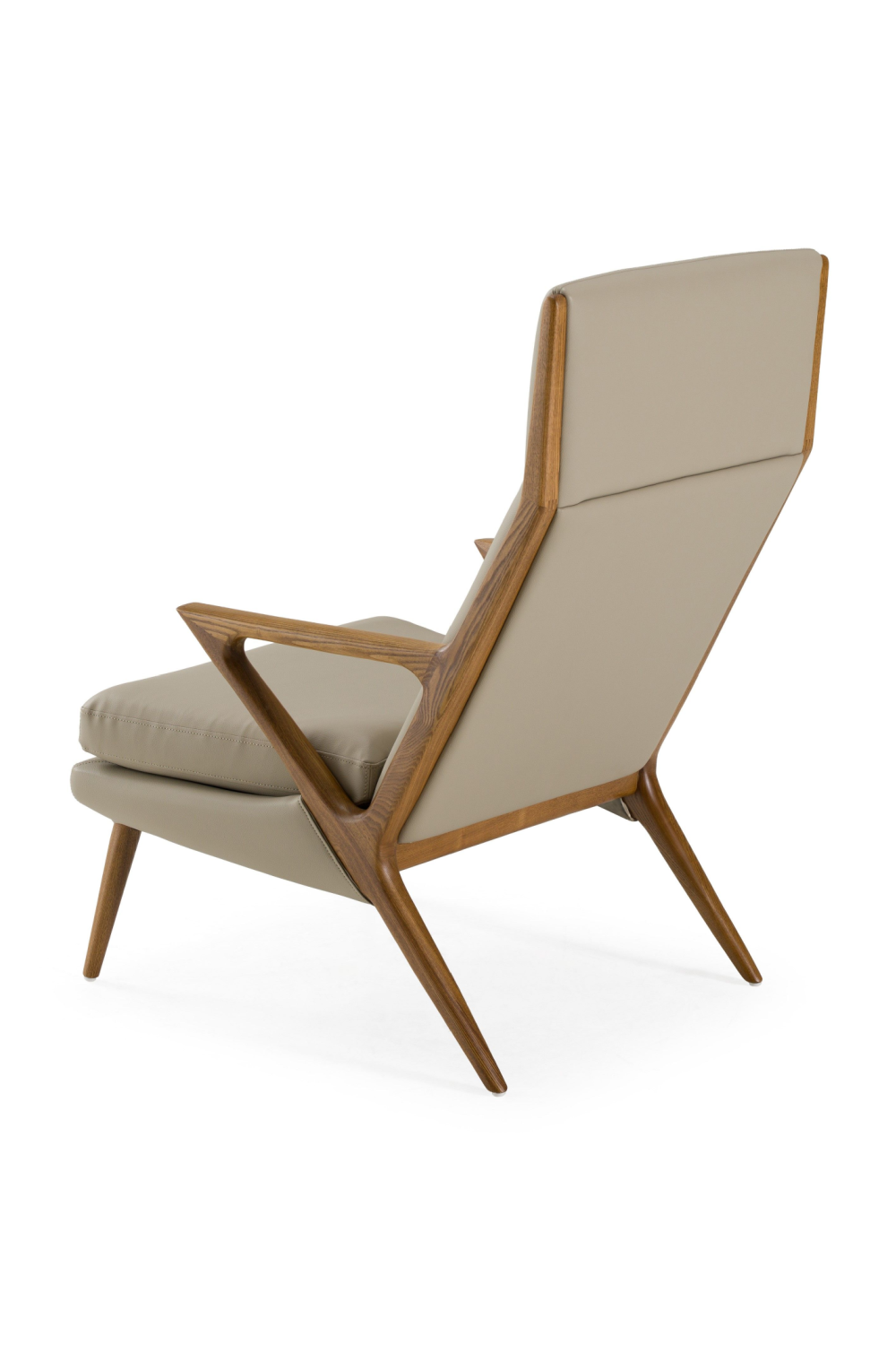 Beige Vegan Leather Lounge Chair & Ottoman | Oroa.com