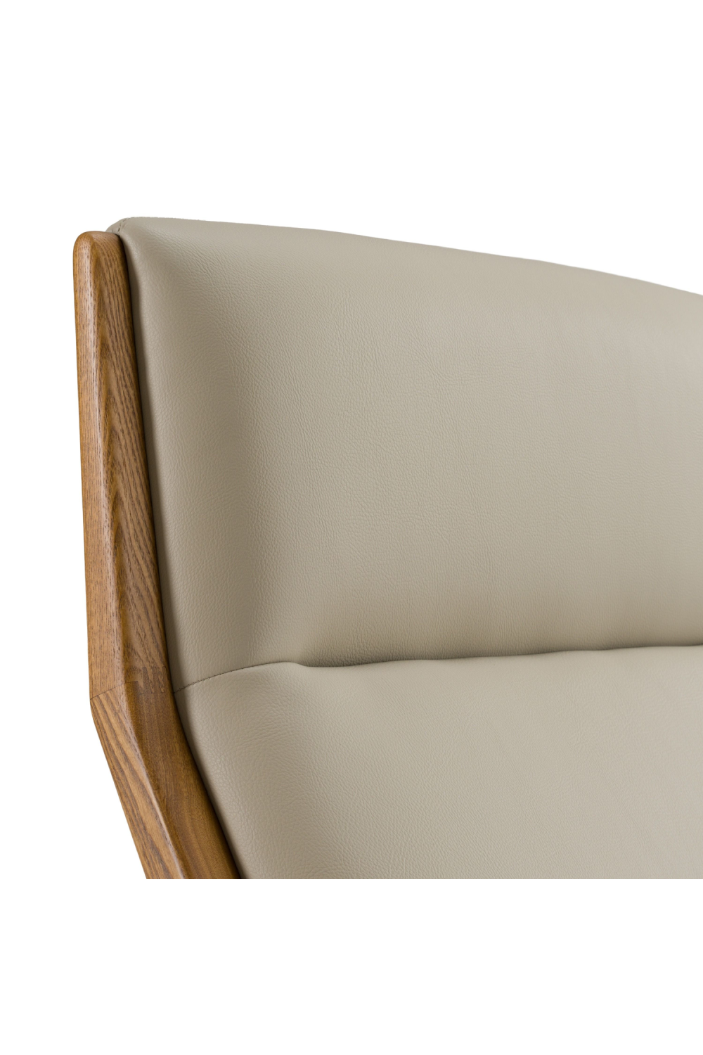 Beige Vegan Leather Lounge Chair & Ottoman | Oroa.com