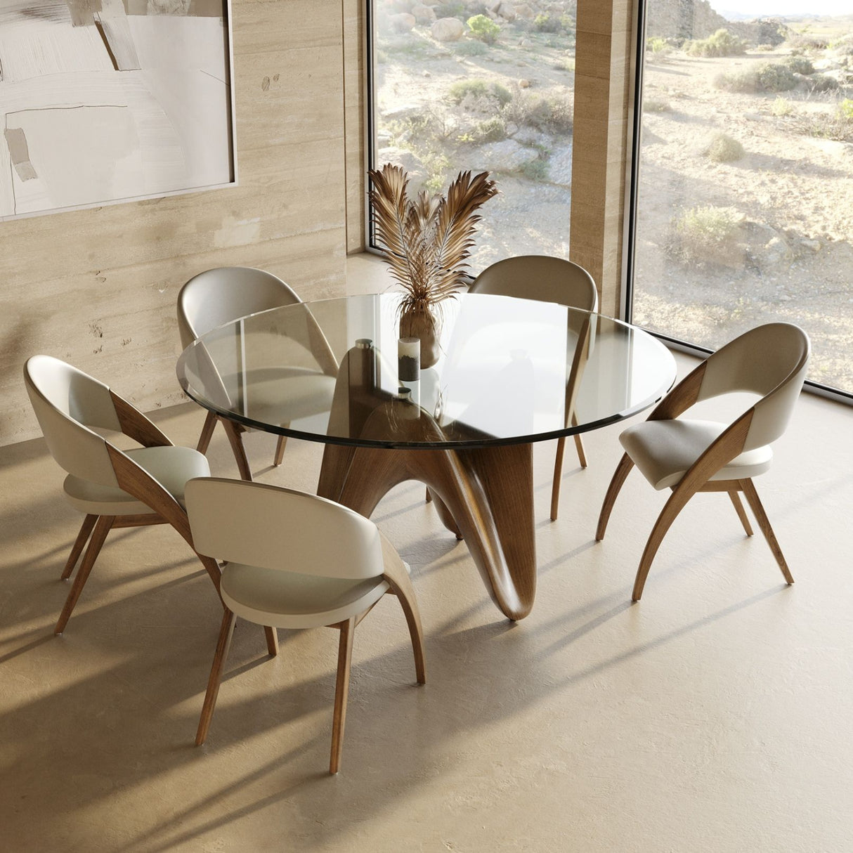 Round Tempered Glass Dining Table | Oroa.com