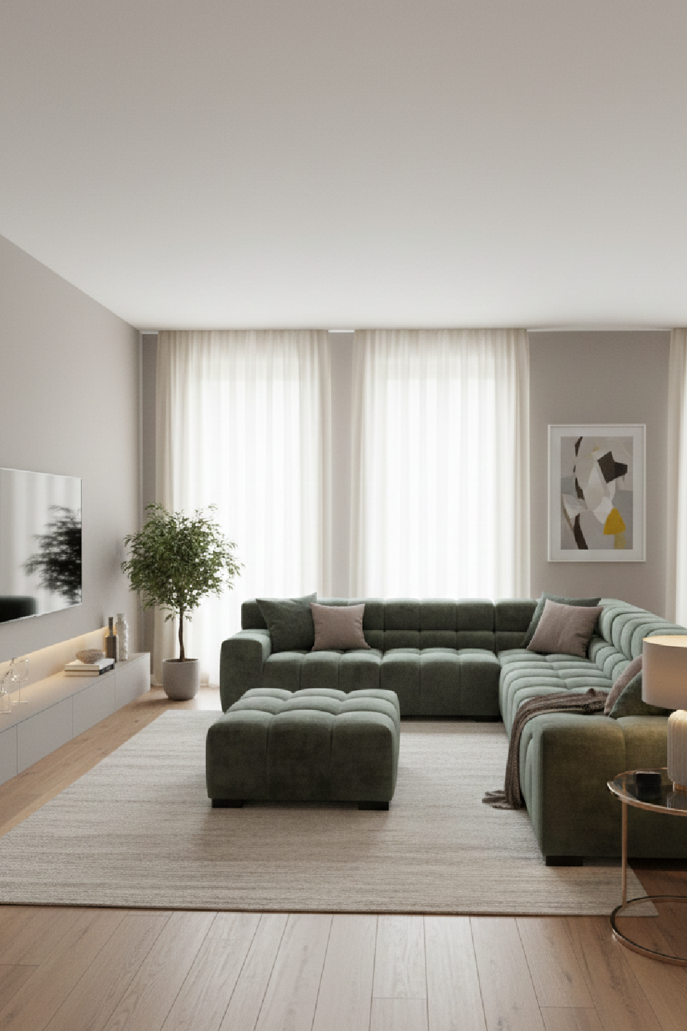 Green Fabric Modular Sofa | Oroa.com