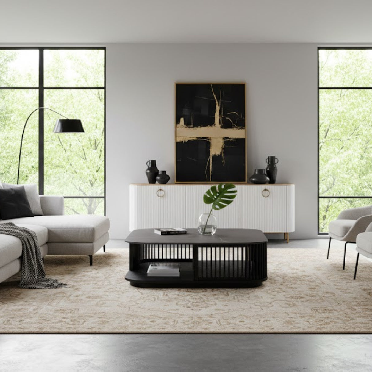 Black Ceramic Square Coffee Table | Oroa.com