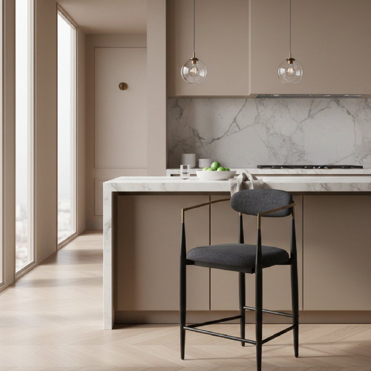 Gold-Armed Counter Chair | Oroa.com
