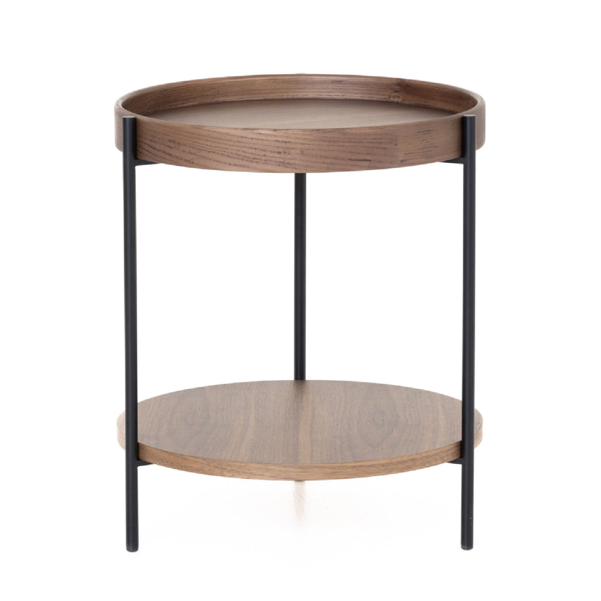 Round Wooden 2-Layer End Table | Oroa.com