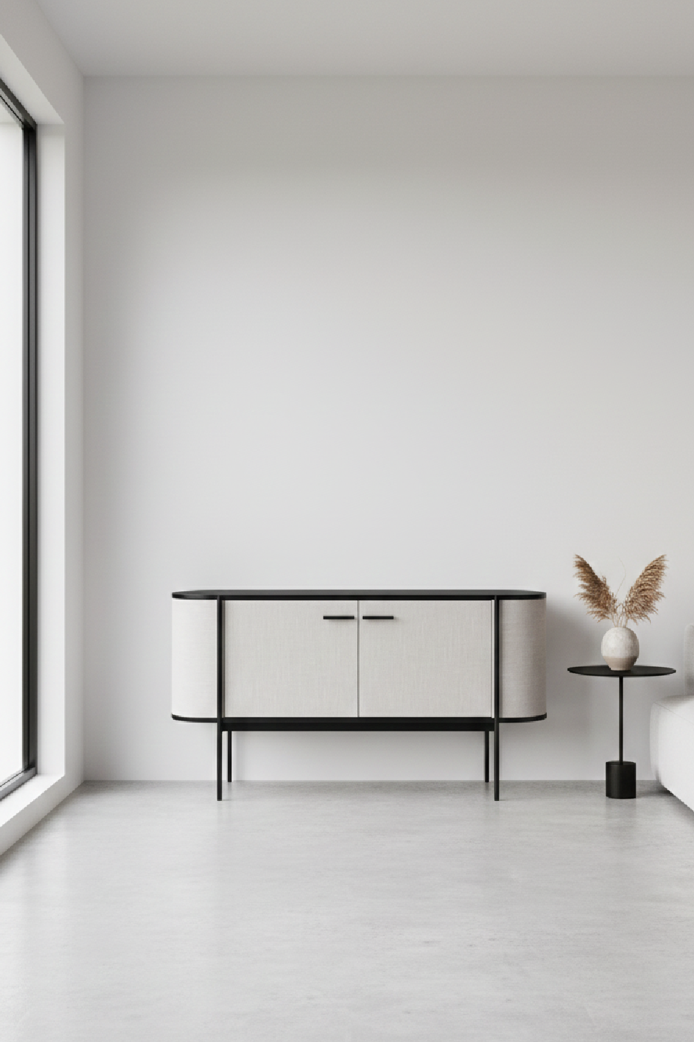 Beige Fabric 2-Door Sideboard | Oroa.com