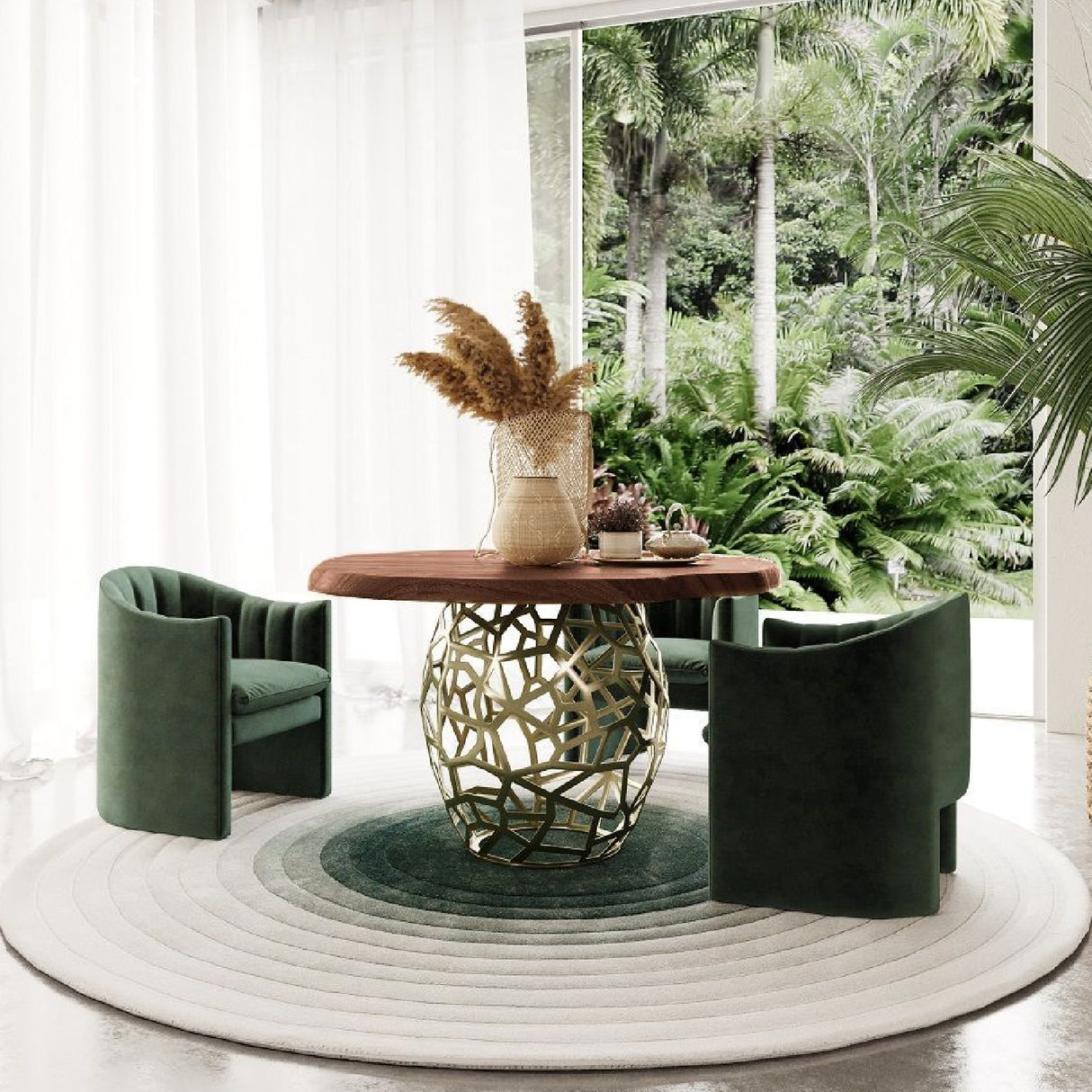 Round Solid Acacia Dining Table | Oroa.com