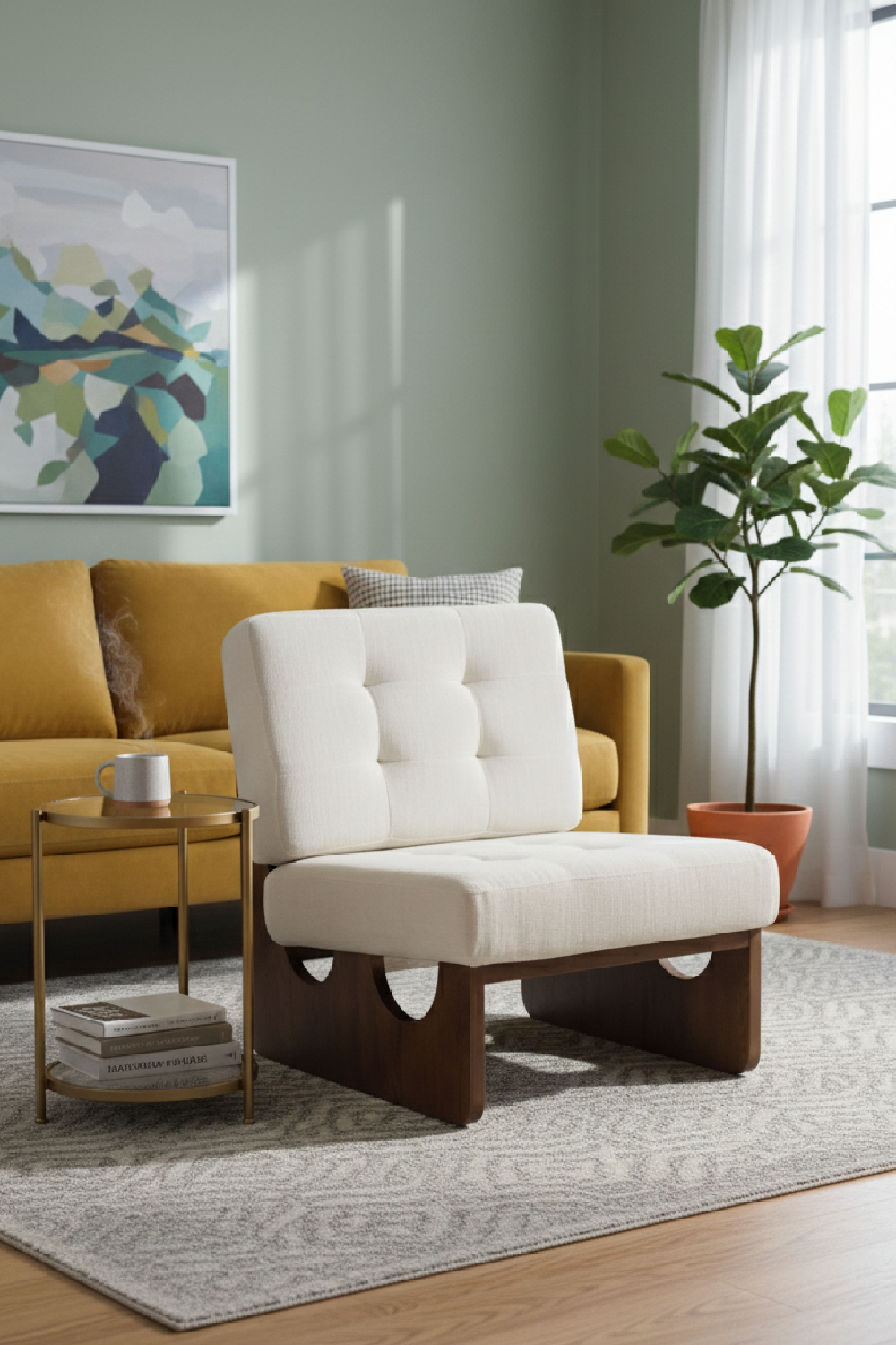 White Tufted Lounge Chair | Oroa.com