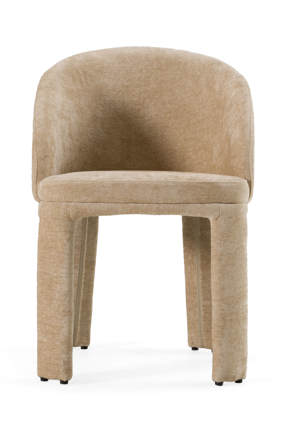 Beige Velvet Curved Dining Chair | Oroa.com