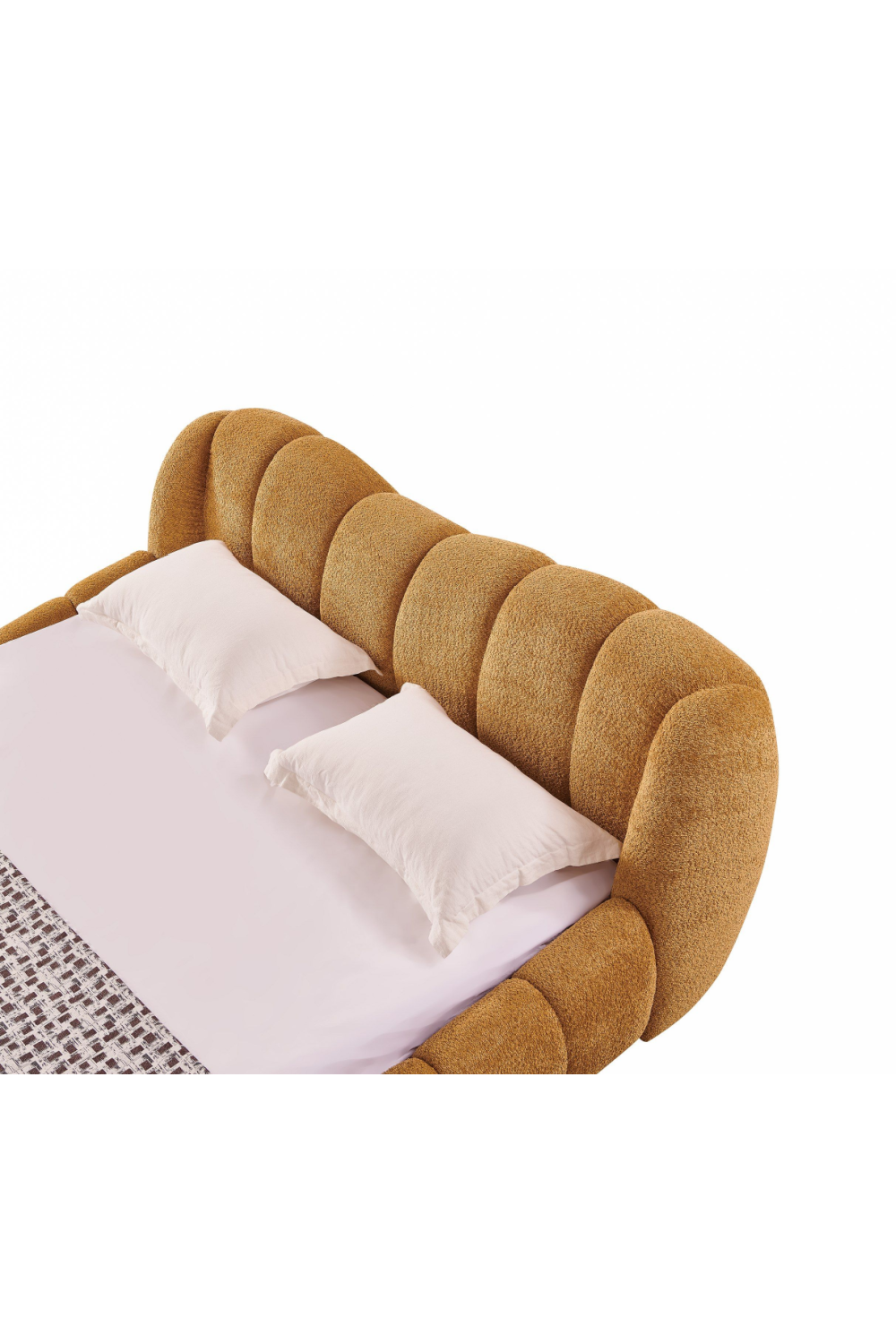 Upholstered Panel Camel Headboard Bed | Oroa.com