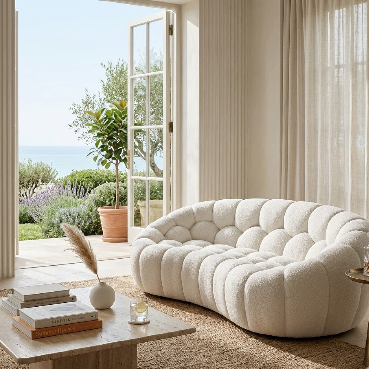 Hexagonal-Tufted Loveseat | Oroa.com