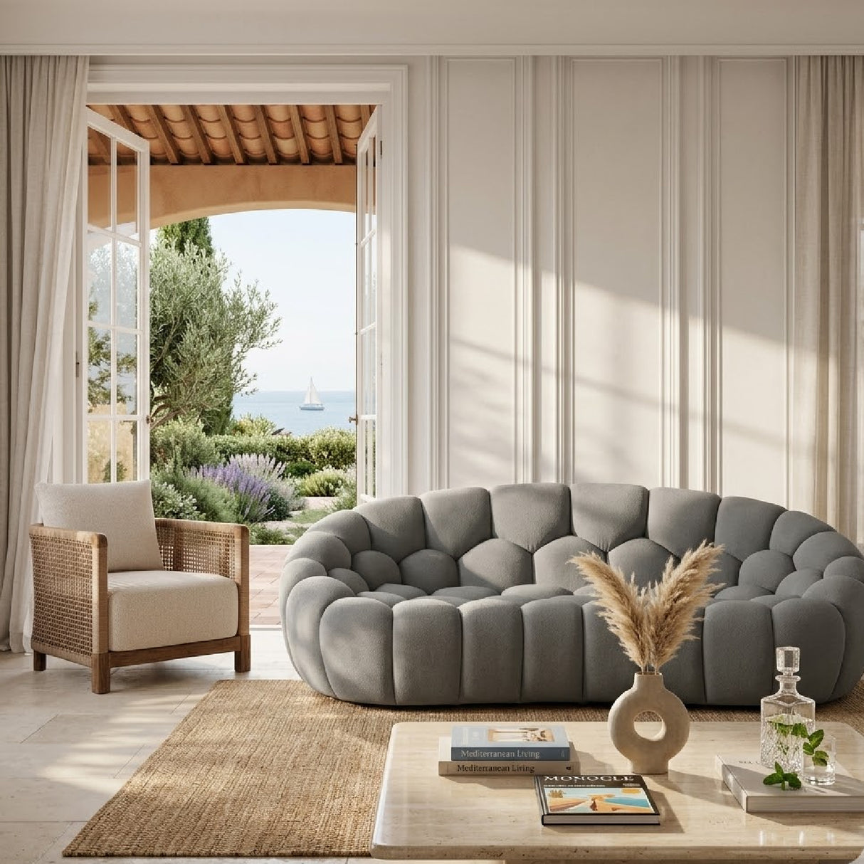 Hexagonal-Tufted Loveseat | Oroa.com