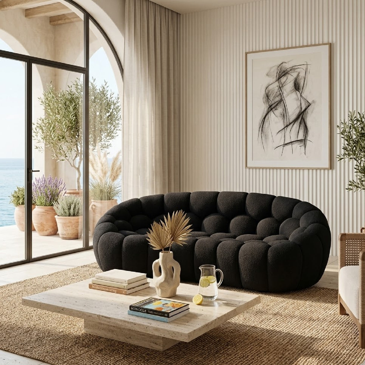 Hexagonal-Tufted Loveseat | Oroa.com
