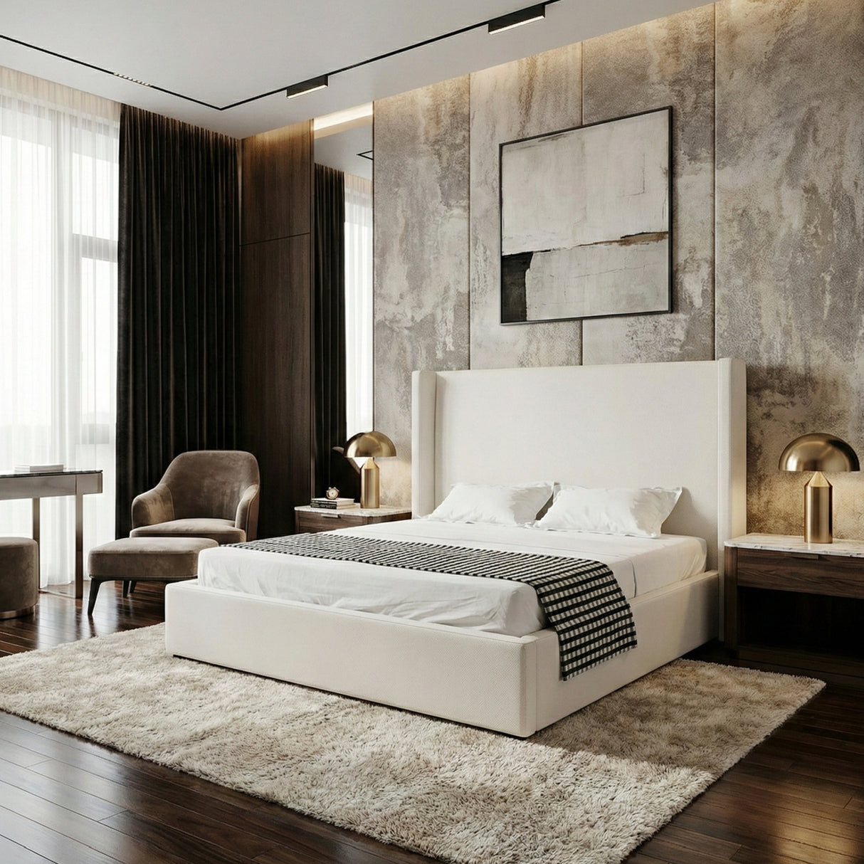 White Teddy Fabric Bed | Oroa.com