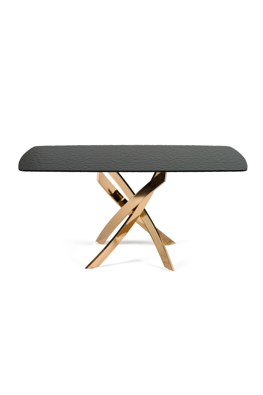 Textured Brown Glass Dining Table | Oroa.com