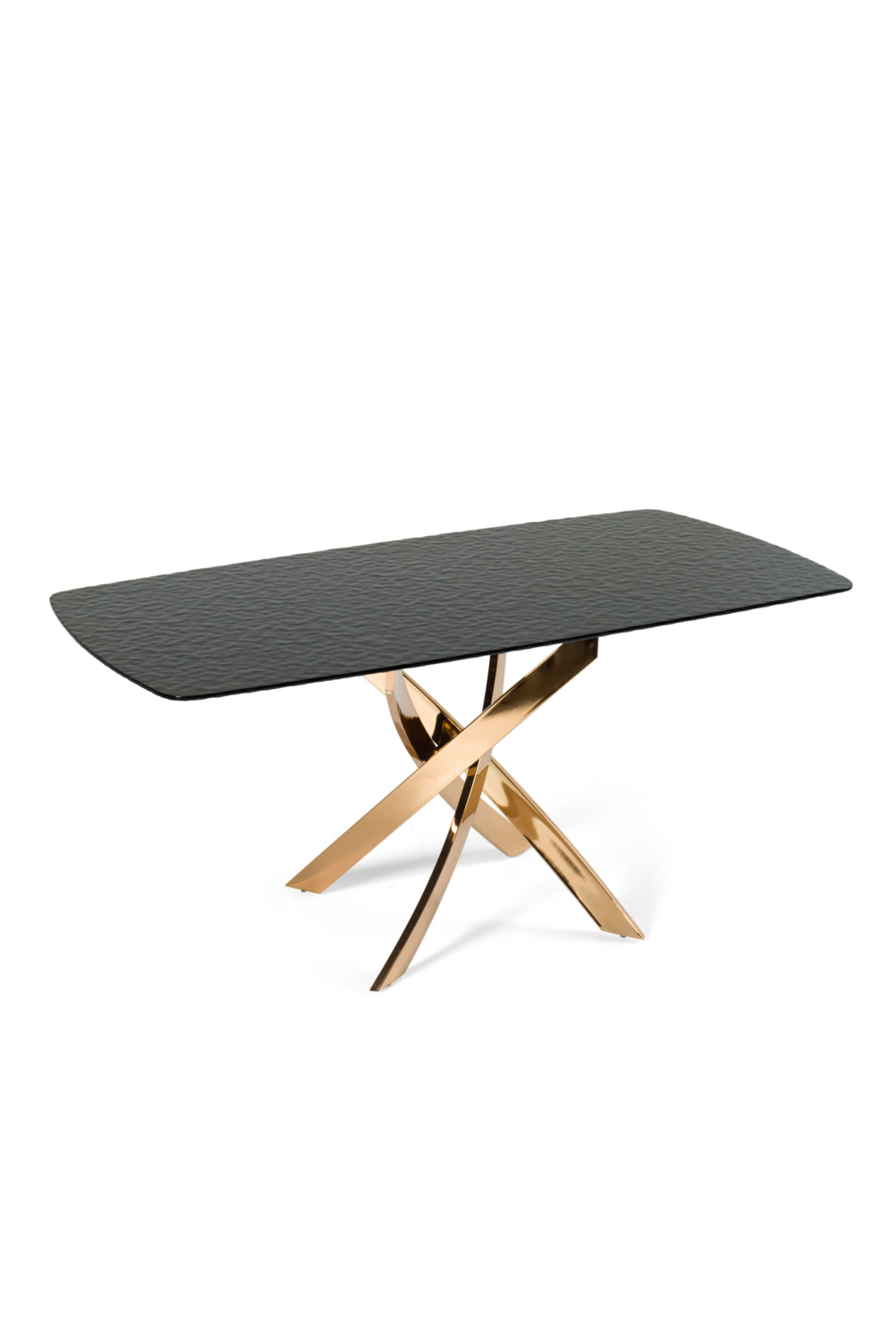 Textured Brown Glass Dining Table | Oroa.com