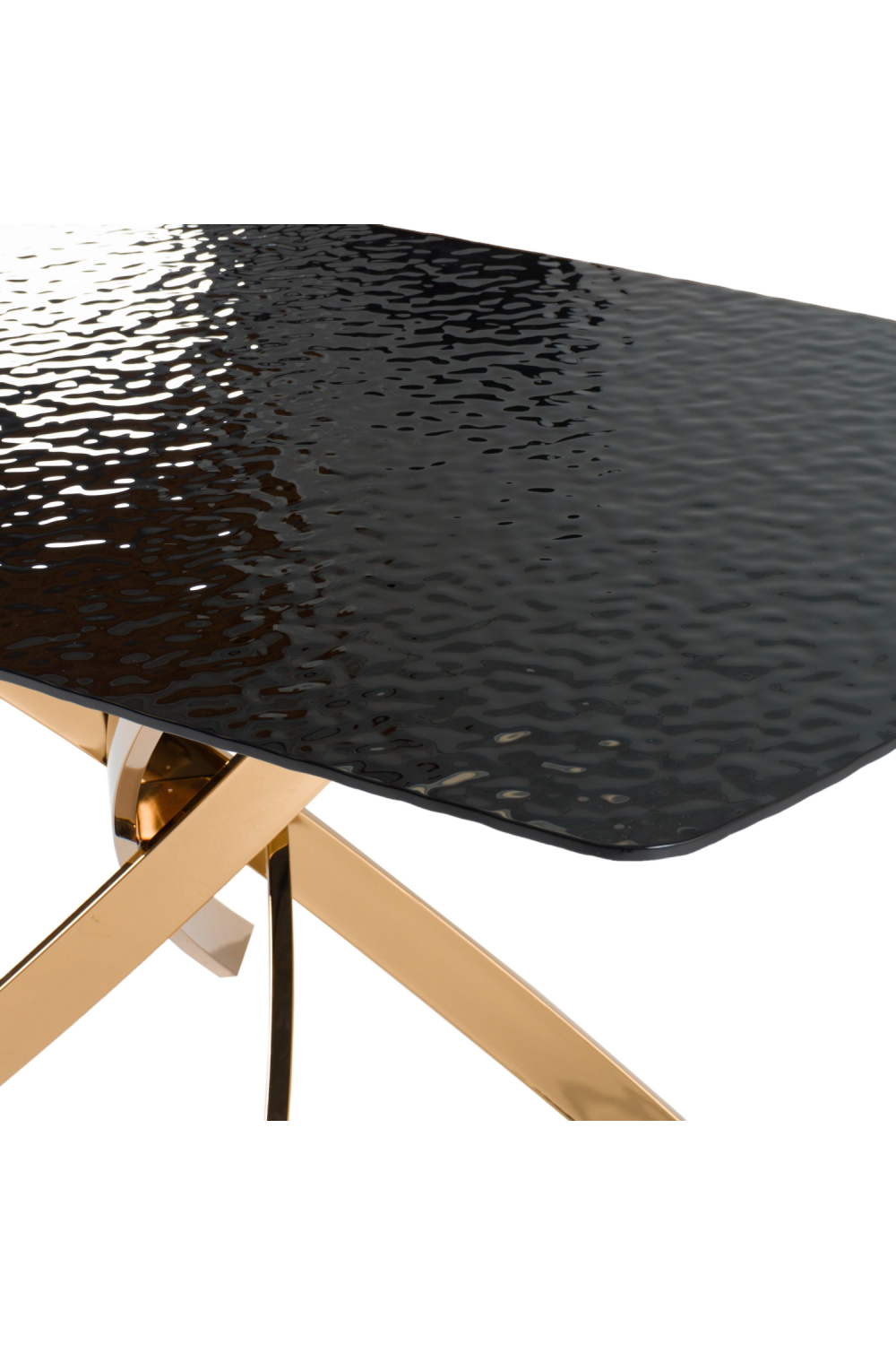 Textured Brown Glass Dining Table | Oroa.com