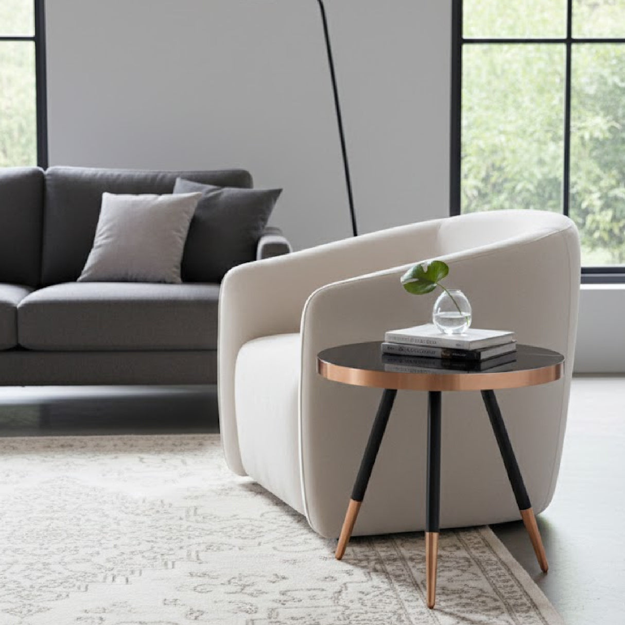 Round Black Ceramic Coffee Table S | Oroa.com