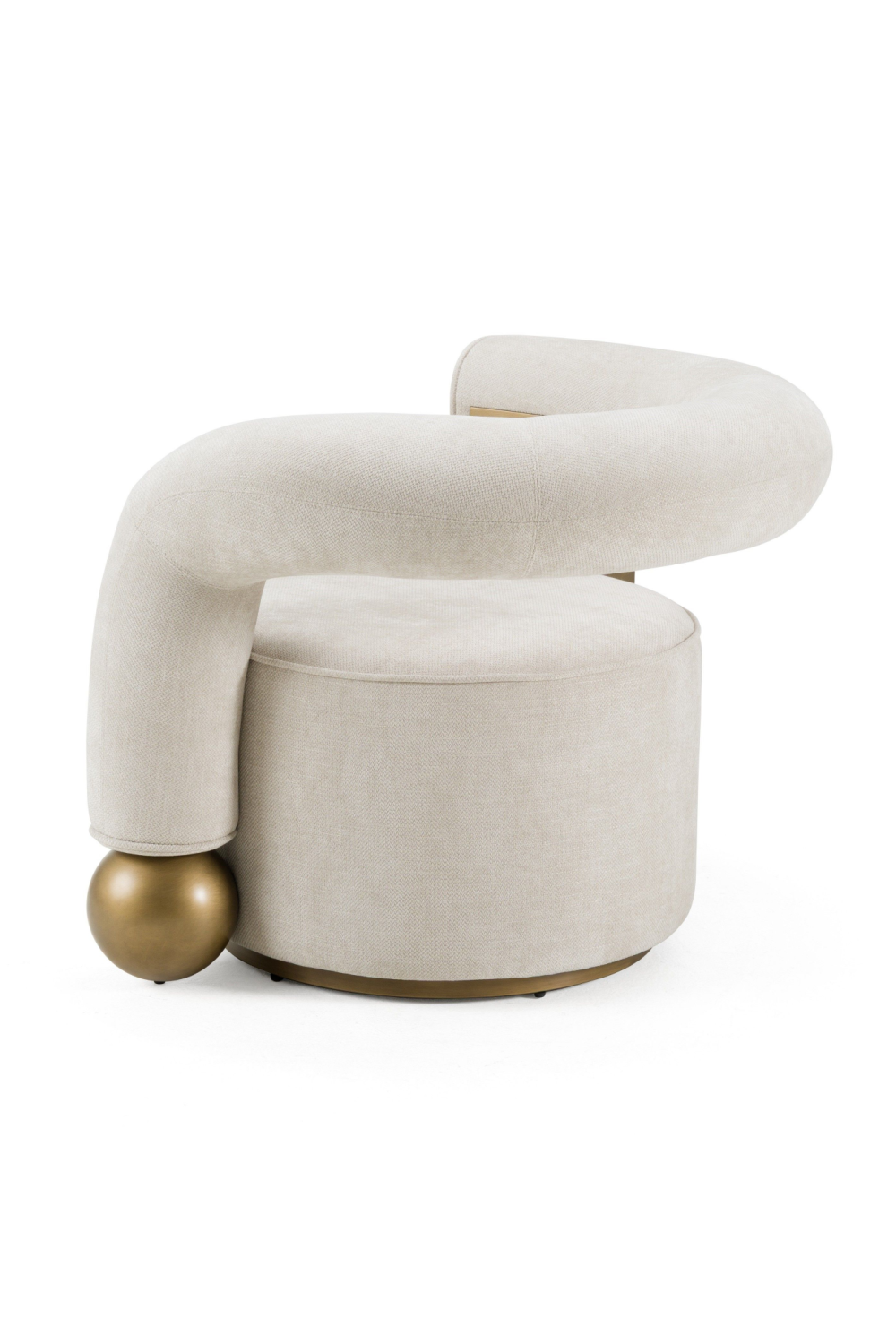 Antique Brass Beige Accent Chair | Oroa.com