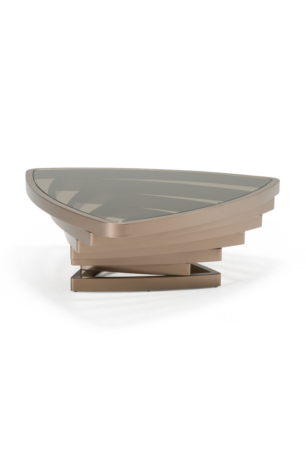 Brown Glass Triangular Coffee Table | Oroa.com