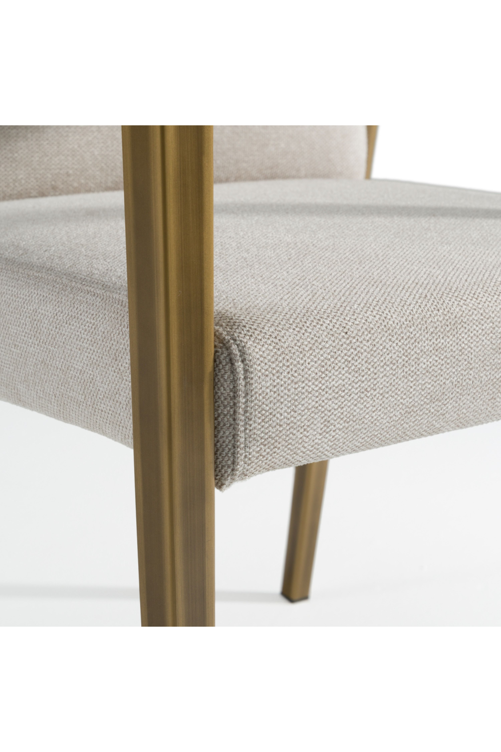 Brass Framed White Dining Chair | Oroa.com