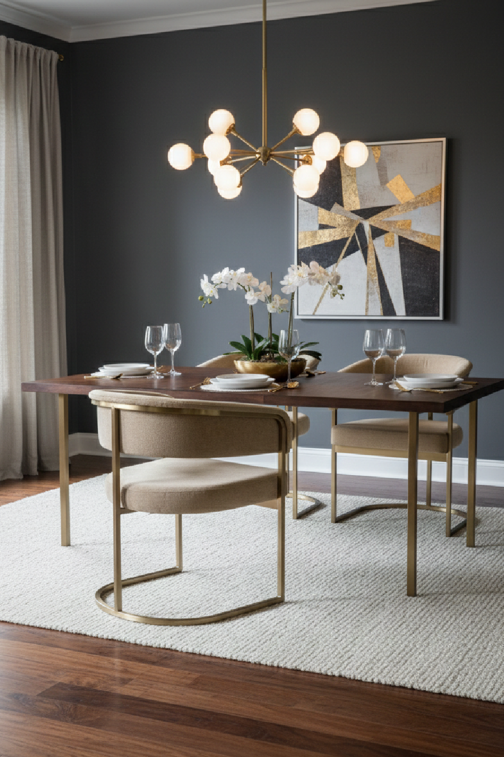 Brass-Framed Dining Side Chair | Oroa.com