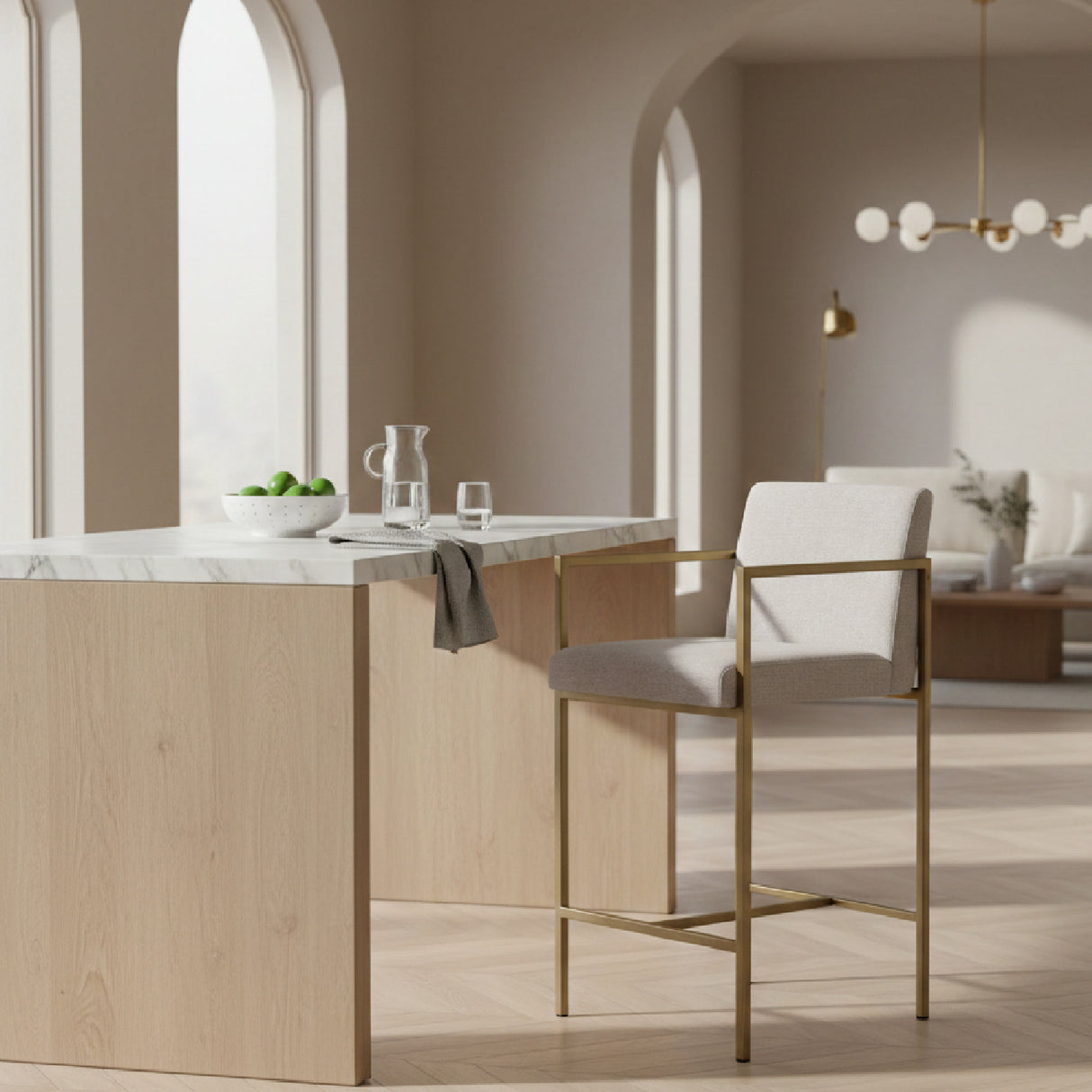 Brass Framed Counter Stool | Oroa.com