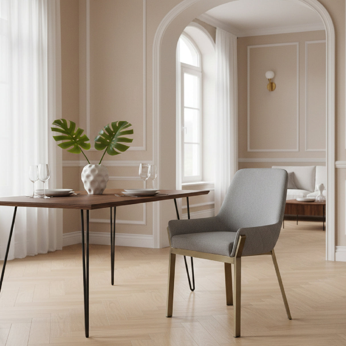Gray Upholstered Dining Chair | Oroa.com