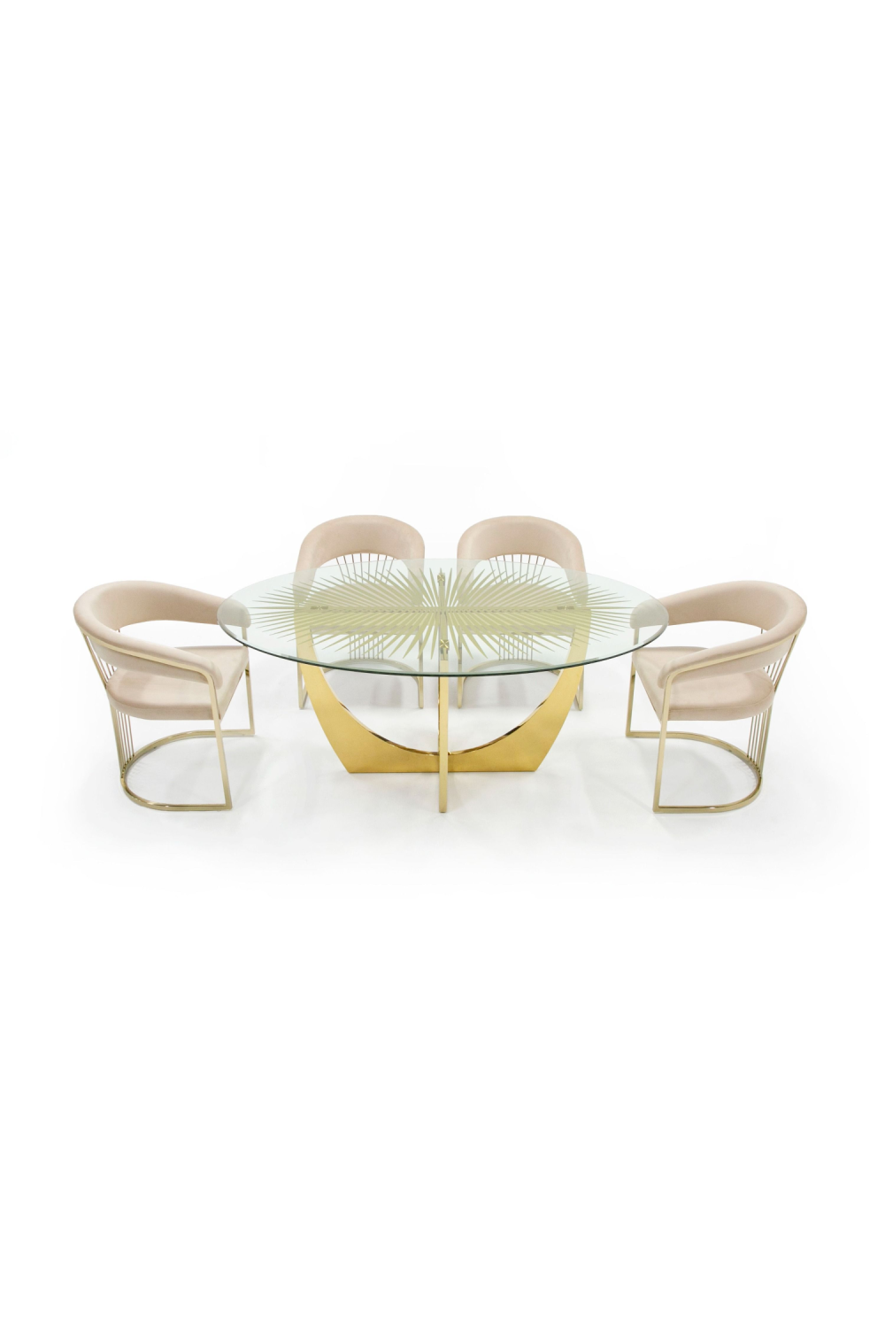 Gold Leaf Oval Dining Table | Oroa.com