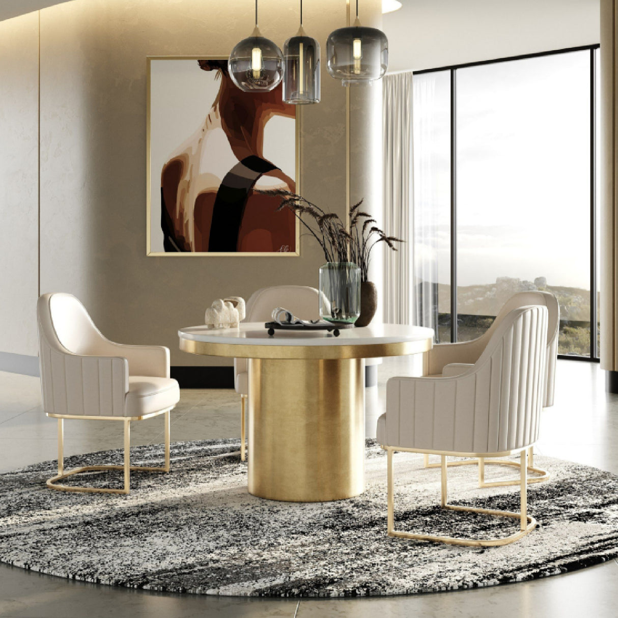White Marble Round Dining Table | Oroa.com