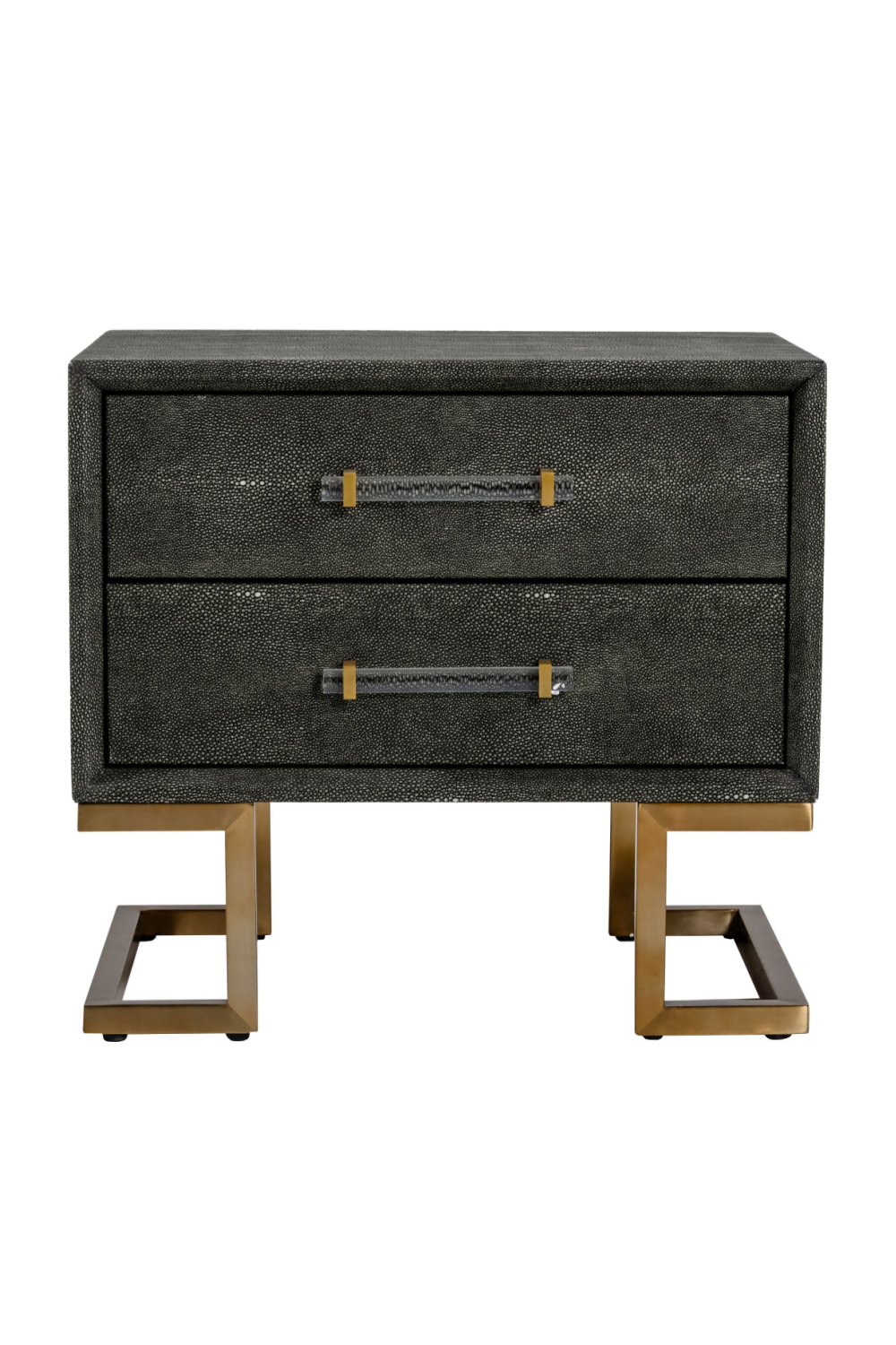 Gray Shagreen 2-Drawer Nightstand | Oroa.com